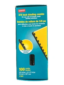 3/8 Inch Binding Combs 100 Pack Black - Picture 1 of 3