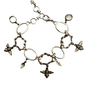 Lucky Brand Women's Silver & Brass Two-Tone Bumble Bee Charm Bracelet - 7"-8"
