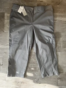 zenergy by chicos capri pants   2 (large-12) 34 Waist Gray lightweight golf New - Picture 1 of 8