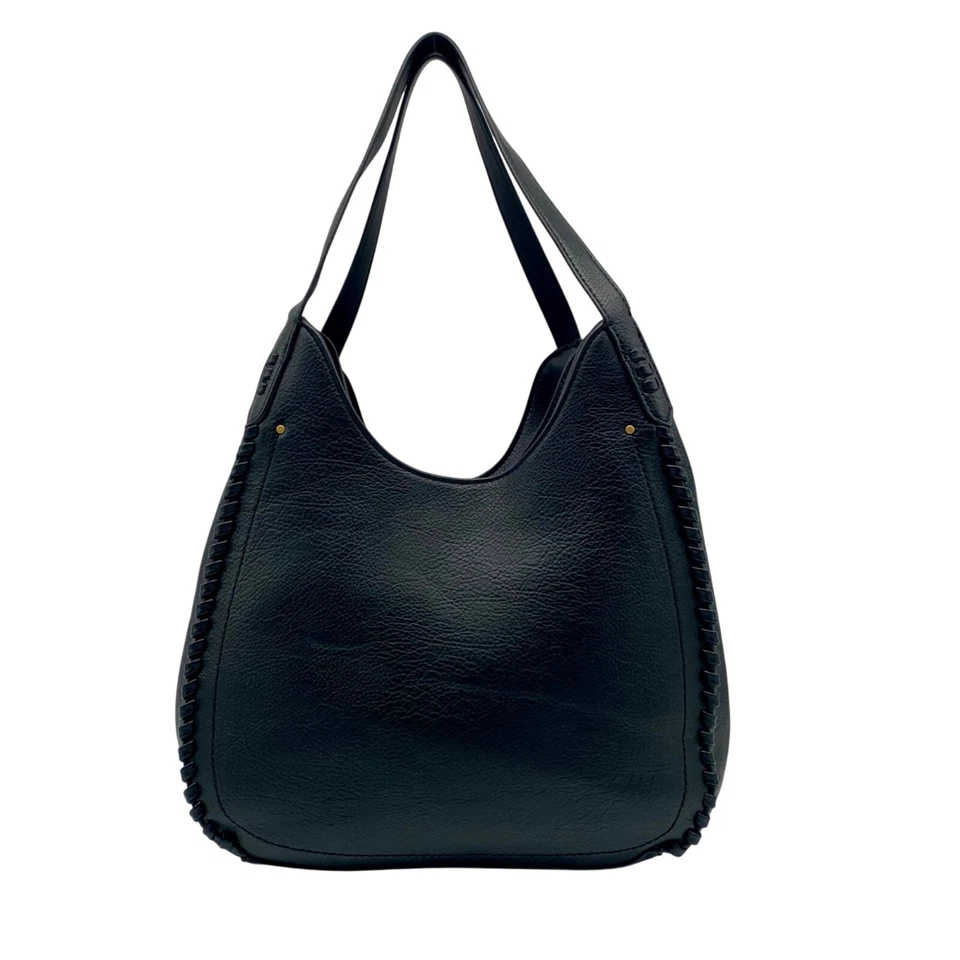 Bolso Hobo Style & Co Cuero Guijarro Negro Punto de Látigo Triple Compartimento Foto 1 de 4
