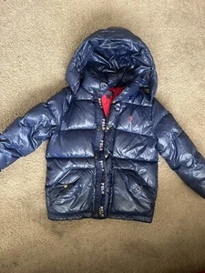 Polo Ralph Lauren Kids Blue Polo Puffer Down Jacket Coat Boys Size M (10-12) - Picture 1 of 3