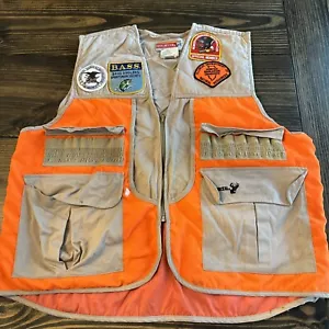 Vtg. Winchester Orange/Tan Canvas Shooting & Hunting Full Zip Vest Men's XL - Picture 1 of 7