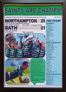 Northampton Saints 25 Bath 21 - 2024 Rugby Premiership Finale - Souvenirdruck - Bild 1 von 5