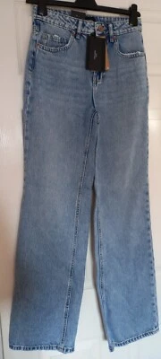 VERO MODA Jeans 26W/32L Light Blue DenimHigh Rise Loose Fit Zip Fly New With Tag - Image 1 of 4