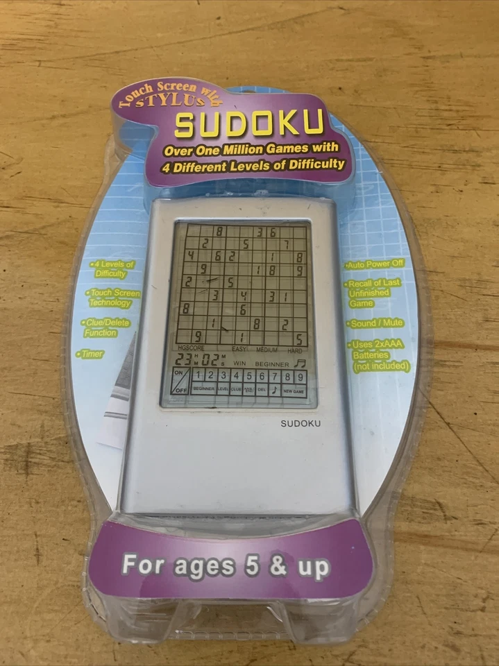 Touch Screen Stylus Sudoku With 4 Levels of Difficulty and Over 1 Million Games