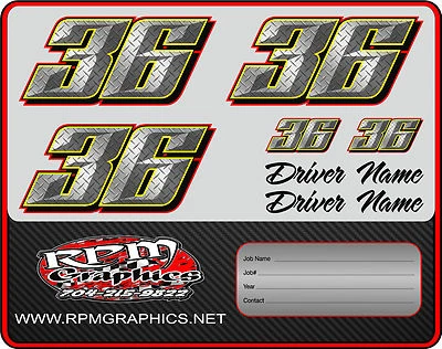 CONJUNTOS DE NÚMEROS DE CARROS DE CORRIDA CINZELADOS PERSONALIZADOS, imca, 4 cilindros, roda aberta, modelo tardio, etc. - Imagem 1 de 2