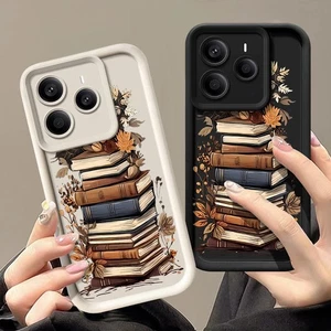 Silicone Book Pattern Case Cover For Xiaomi 14T Redmi Note 13 Pro 14 12 Poco X7 - Picture 1 of 12