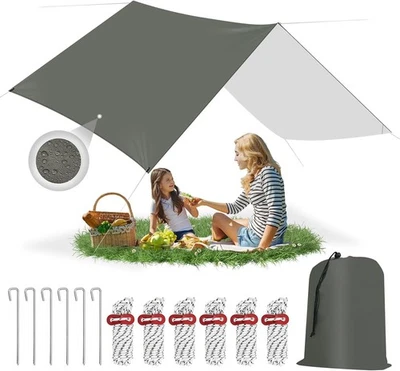 Tarp 3x4 m Zeltplane Wasserdicht Camping Sonnensegel Sonnenschutz UV-Schutz - Bild 1 von 4