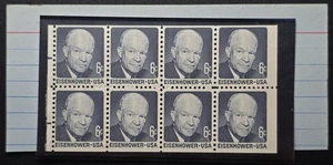 USA - 1969 Scott 1395 Eisenhower 6c Blue Block of 8 Prominent Americans - Stamp - Bild 1 von 3