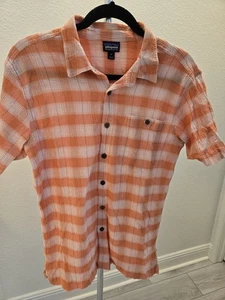 Patagonia Kurzarmhemd Bio-Baumwolle orange kariert Größe M - Bild 1 von 9
