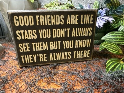 Primitives by Kathy 17423 Box Sign, Good Friends, Wood, 6" x 4" - Image 1 of 4