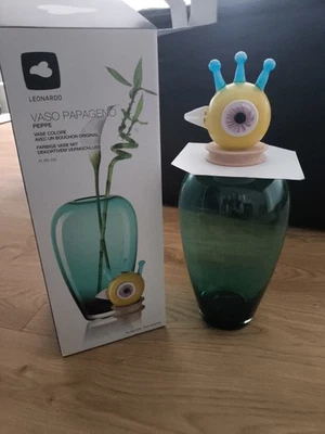 LEONARDO Vase Glasvase PAPAGENO "PEPPE" 45cm NEU & OVP türkis Design Award  - Bild 1 von 4