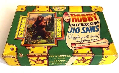 Rompecabezas completo de sierras calado oso pardo hobby cofre 14" X 22" de colección Foto 1 de 3