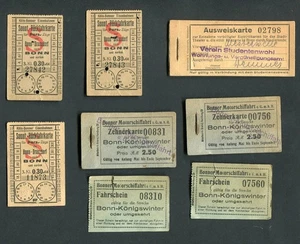 Lotto vari biglietti, biglietti d'ingresso, Bonn, Dransdorf, Königswinter anni '30 - Foto 1 di 1