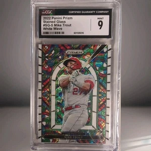 2022 Panini Prizm - Stained Glass Mike Trout #SG-5 CGC Mint 9 - Picture 1 of 2