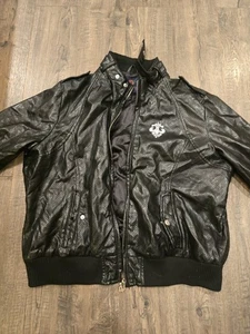 Dereon Damen 2X Kunstleder Bomberjacke Schwarz Perforiert Beyoncé Y2K... - Bild 1 von 9