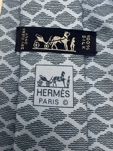 HERMES Krawatte Krawatte blau alle Muster 100% Seide Made in France - Bild 1 von 12