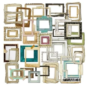 Vintage Photo Frame Stickers Card Making Paper Sticker Scrapbook Supplies 35pcs - Picture 1 of 12