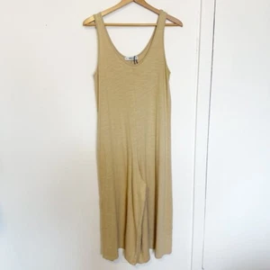 Zara Knit Wide Leg Cropped Jumpsuit Latzhose Beige Größe M - Bild 1 von 5