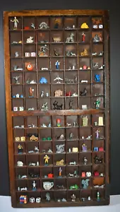 OOAK Wall Art, Antique Printers Tray Repurposed Filled w/ Game Pieces &Trinkets - Picture 1 of 10