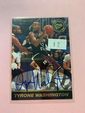 A1034 - 1999 Press Pass Authentics Autographs #28 Tyrone Washington