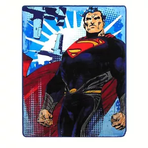NEW Man of Steel DC COMICS SUPERMAN Fleece Throw Blanket Cartoon Boys Gift SOFT - Picture 1 of 3