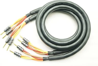 Mogami 3104 2-Pair Speaker Cable with Rhodium Banana Plug Beryllium Copper