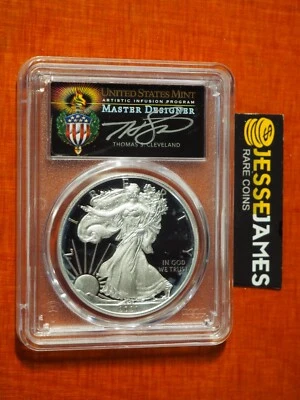 2021 W PROOF SILVER EAGLE PCGS PR70 DCAM CLEVELAND FIRST DAY ISSUE FDI TORCH T1 - Image 1 of 2