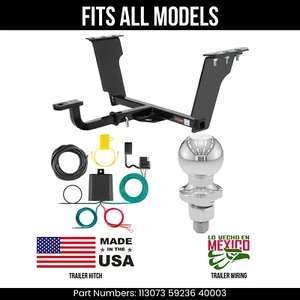 For 05-11 Cadillac STS Trailer Hitch 4 Pin Wiring 2" Ball Fits All Curt 2K 1.25" - Picture 1 of 24