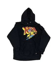 Vintage Y2k Wolverine Marvel Comics Hoodie Youth Large Black Hero - Picture 1 of 2