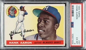 1955 Topps #47 Hank Aaron - PSA EX-MT 6 - Milwaukee Braves - CENTERED - VSCARDS - Picture 1 of 2