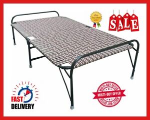 INDIAN MANJA FOLDING PORTABLE SINGLE BED CAMPING BED GARDEN BED INDOOR OUTDOOR