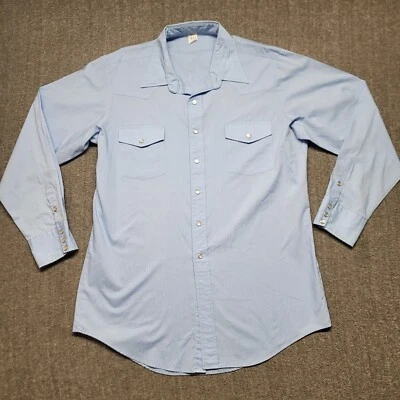 Vintage Malco Modes Western Long Sleeve Pearl Snap Shirt Size 17 1/2 - 36 Stains - Image 1 of 4