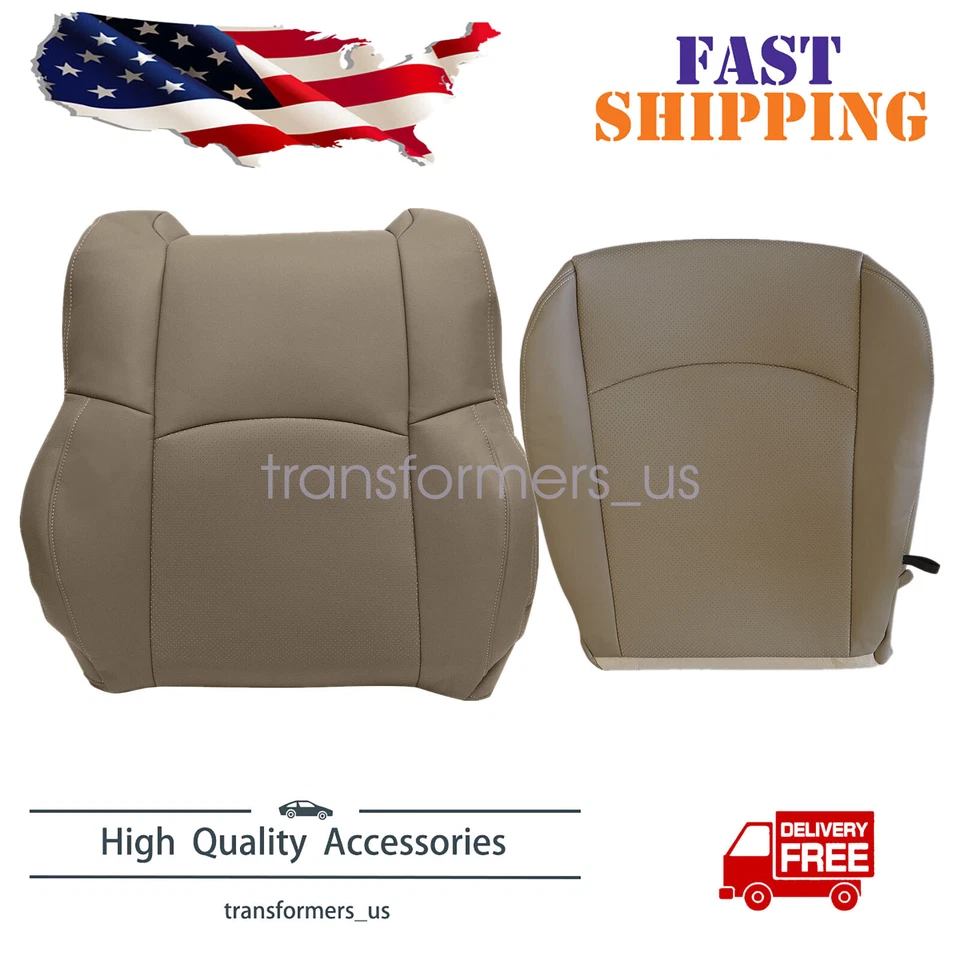 For Dodge Ram 1500 2500 Laramie 2009-2012 Driver Bottom & Top Seat Cover Tan - Image 1 of 4