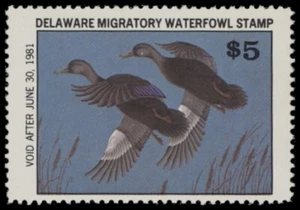 1980 Delaware State Duck Stamp. Mint Never Hinged. Original Gum - Picture 1 of 1