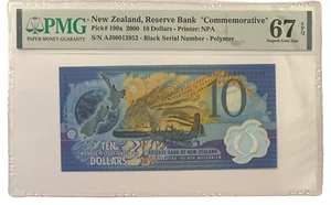 NEW ZEALAND - P 190a - 10 DOLLARS - 1999 - 2000 -  PMG GEM UNC 67 EPQ - COMMEMOR - Picture 1 of 2