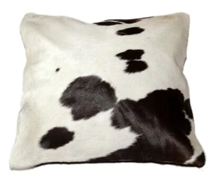 Funda de cojín de cuero de vaca hecha a mano, cuero premium para el cabello acento para el hogar - Imagen 1 de 5