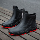 Men's Ankle Rubber Rain Boots Insulated Waterproof Rain Shoes for Outdoor Work