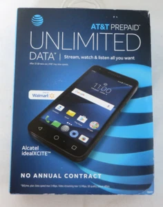 AT&T Prepaid Phone Unlimited Data TCT-5044R Alcatel idealXCITE 8GB Prime Black - Picture 1 of 4