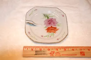 Vintage Blumen besetzt Japan handbemalt Griff Schale Elefant LOGO - Bild 1 von 7
