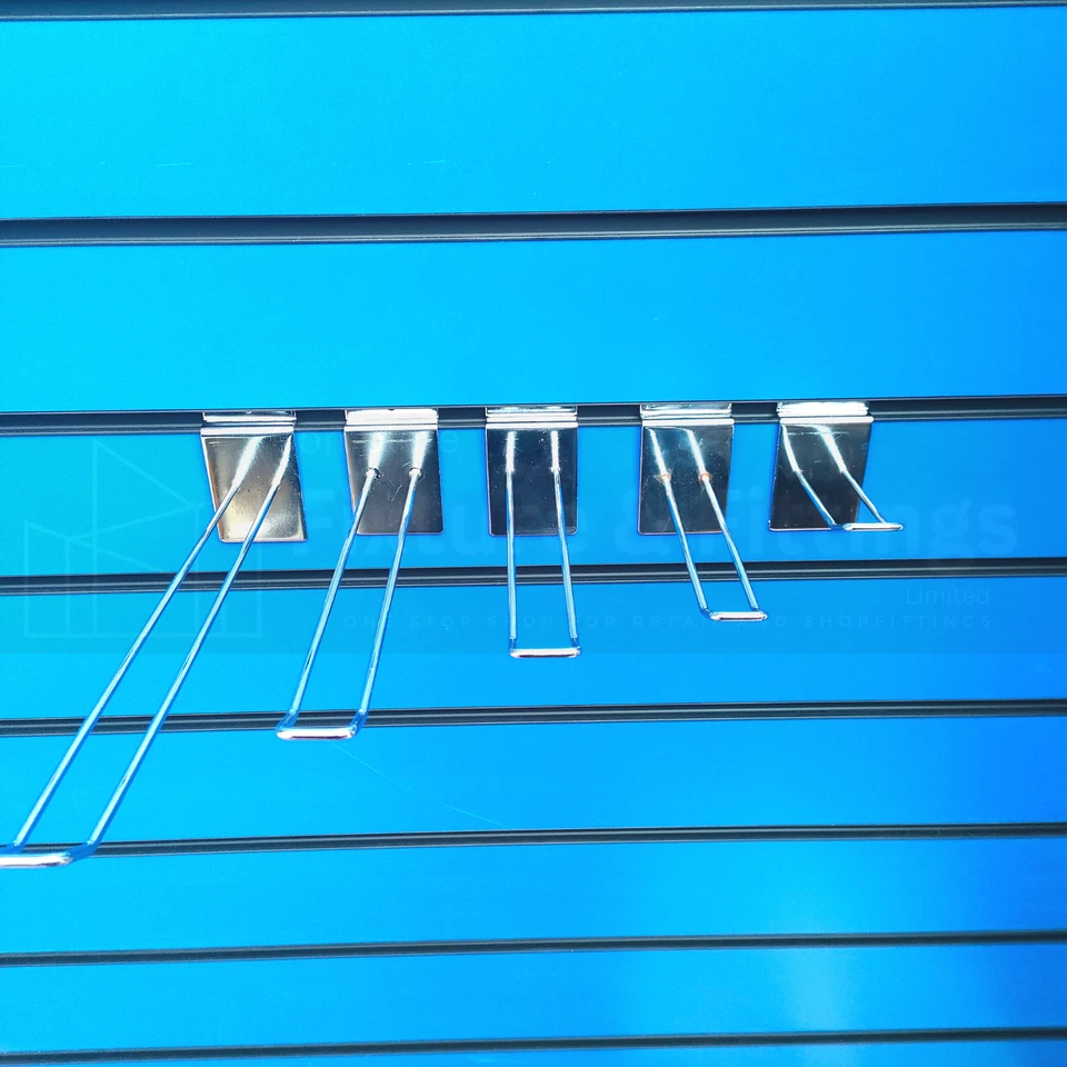 CFF SLATWALL EURO HOOKS ACCESSORY CHROME PRONG SHOP DISPLAY 4"6" 8" 10" 12"