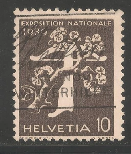 Svizzera #265 (A75) VF USATO - 1939 10c Albero e Balestra - Italiano - Foto 1 di 1