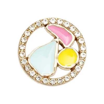 5pcs Alloy Buttons with Rhinestone and Enamel Inlay, Luxury Fashion Decor 18mm - Image 1 of 2
