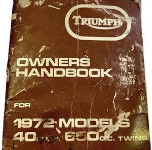 vtg triumph owners handbook 1972 models - Bild 1 von 3