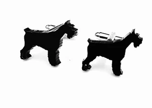 Cane Schnauzer Gemelli da Uomo Novità Cane Camicia Gemelli IN Nero - Foto 1 di 3