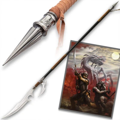 Kit Rae Ellexdrow War Spear with Art Print | Fantasy Design | 70 1/2" Overall - Image 1 of 4