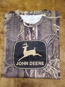 JOHN DEERE Camo Camouflage Outdoor Men's t shirt Size Medium Short Sleeve 
