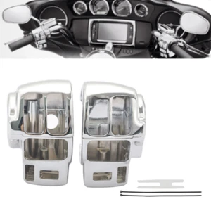 Kit de cubierta de carcasa de interruptor de control manual cromado para manillar para Harley 1996-2013 - Imagen 1 de 10