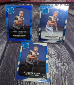 2017 Donruss Cooper Kupp Rated Rookie RC LOT X3 Press Proof Blue Optic #179 #329