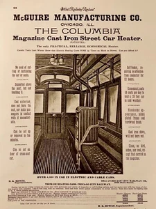 Antiguo calentador de tranvía McGuire 1902 fabricación publicidad RARO - Imagen 1 de 13